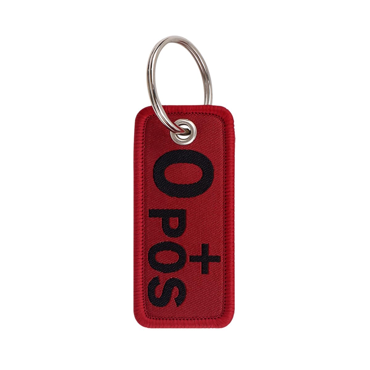 Photo 1 of Ruoming Ruoming 1 PCS Blood Type NEG Keychain Tag, Red Canvas Label, 2.56 x 1.22 inches (O+)