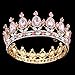 Ulike2 King/queen Crown Red Ruby Stone Sapphire Tiaras Gold/silver Plated Hair Jewelry (11#)