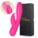 G Spot Rabbit Vibrator for Women - Seamless Dual Powerful Motor with 7 Vibration Modes Rechargeable Clitoris Stimulation Waterproof Wand Massager Couple Dildo (Rose Red)