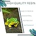 Apipi 2 Pcs Realistic Miniature Frog Garden Statue- 3.5 × 1.5 Inch Mini Green Frog Figurine Statue Model Resin Frog Sculptures Indoor Outdoor Decor for Fairy Garden Decoration, Patio Yard Ornament