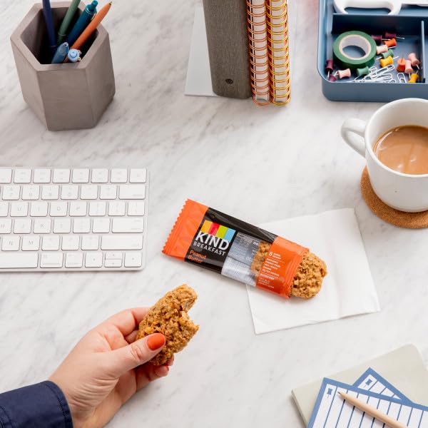KIND BREAKFAST BARS, PEANUT BUTTER, HEALTHY SNACKS, GLUTEN FREE, 5G PROTEIN, 6 COUNT