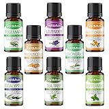Farimma Aromatherapy Top 8 Essential Oils Gift Set, 100% Pure & Therapeutic Grade Plant Oils - 10 ml Each (Lavender, Eucalyptus, Rosemary, Lemongrass, Peppermint, Orange, Tea Tree and Frankincense)