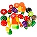 Sakiyr 18 Pieces Pretend Play Food Set Fruits and Vegetables Play Cutting Food Kitchen Toys with Toy Knife and Cutting Board for Kids and Toddlers
