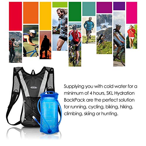 image for S.K.L SKL Hydration Pack Water Backpack with Water Bladder 2L BPA Free