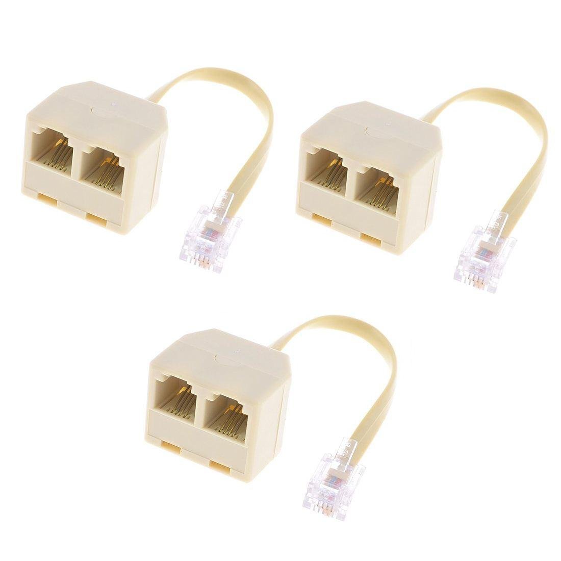 Two Way Outlet RJ11 Telephone Line Splitter Converter Amazon.in
