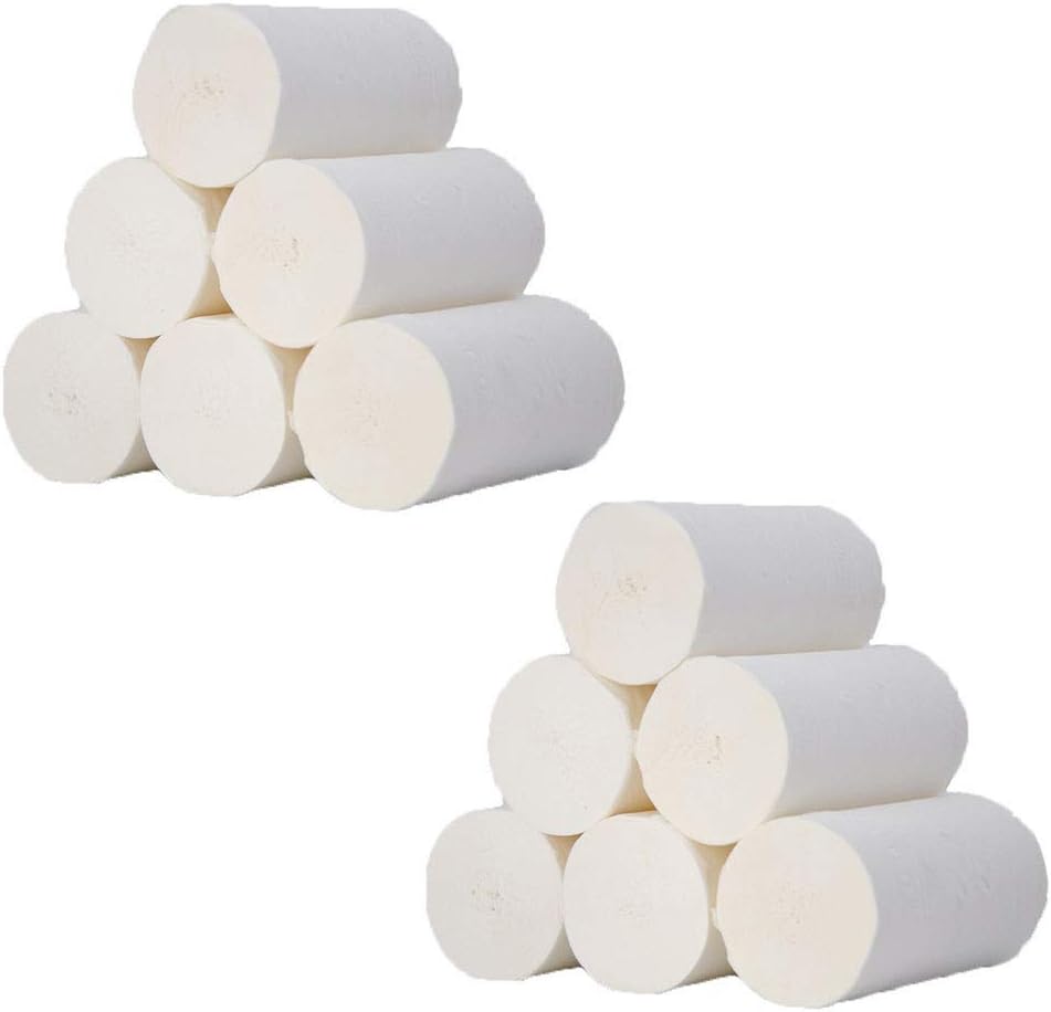 12PCS Roll Paper, 4 Layer Thickened Household Roll Paper Towel 12 Rolls Universal Paper Towel Tissue Paper Regular Rolls