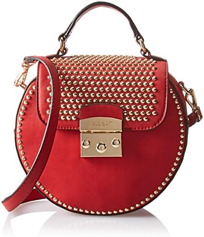 Nikky Women's Structured Studded Crossbody Cross Body Bag, Red, One Size
