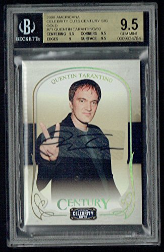 Quentin Tarantino signed autograph 2008 Americana Cleb Cuts Gold 14/50 BAS 9.5