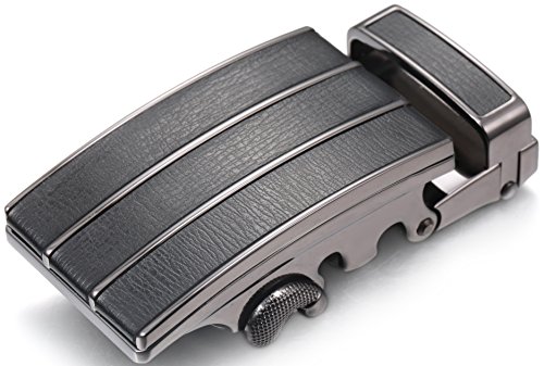 Marino Men's Genuine Leather Ratchet Dress Belt with Automatic Buckle, Enclosed in an Elegant Gift Box - Black - Style 145 - Custom: Up to 44" Waist