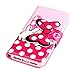 Yakamoz Lovely Cute Pink Bow Bowkot Glove Leather Flip Wallet Stand Case with Card Slots for Apple iPhone 5 5S with Free Screen Protector & Stylus Pen