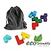 SainSmart Jr. Soma Cube Wood Tetris Puzzle Box Cube Stacking Blocks Games with 7 Colorful Bricks, 3 3 Cube Buliding Sets with A Carry Bag