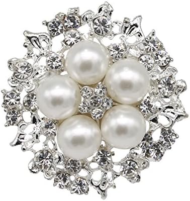eGlomart Fashion Rhinestones Pearls Flowers Crystals Wedding Party Brooches Pins