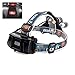 BenRan HEADLAMPS CREE 3 T6 5000 Lumen Adjustable Focus Zoom Lights Lamp,Headlight Bicycle LED Flashlight,4 Modes,USB Rechargeable Batteries,Adjustable (silvery Zoom Lights)