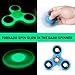 Green Glow in the Dark Fidget Spinner Light up Gadget - Blue in Daylight - Spins Up to 3 Minutes - Ideal Pocket Toy Gift for Boys, Girls, Kids, Teens, and Adults - Figit Focus Stress-Relief