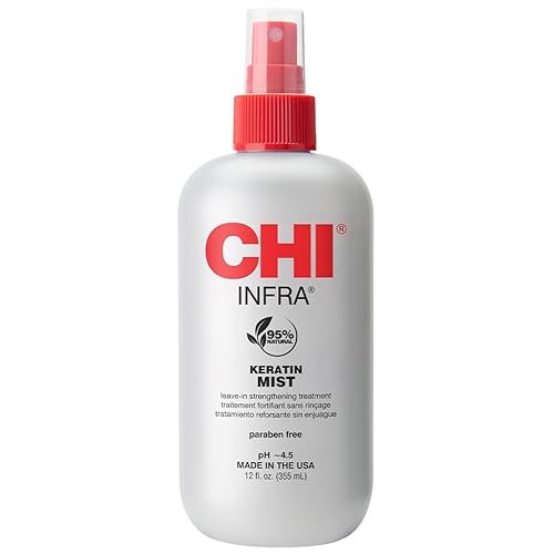 CHI Keratin Mist, Strengthening Hair Spray For Restoring Softness & Protecting Against Heat Damage, Paraben-free, 12 Oz
