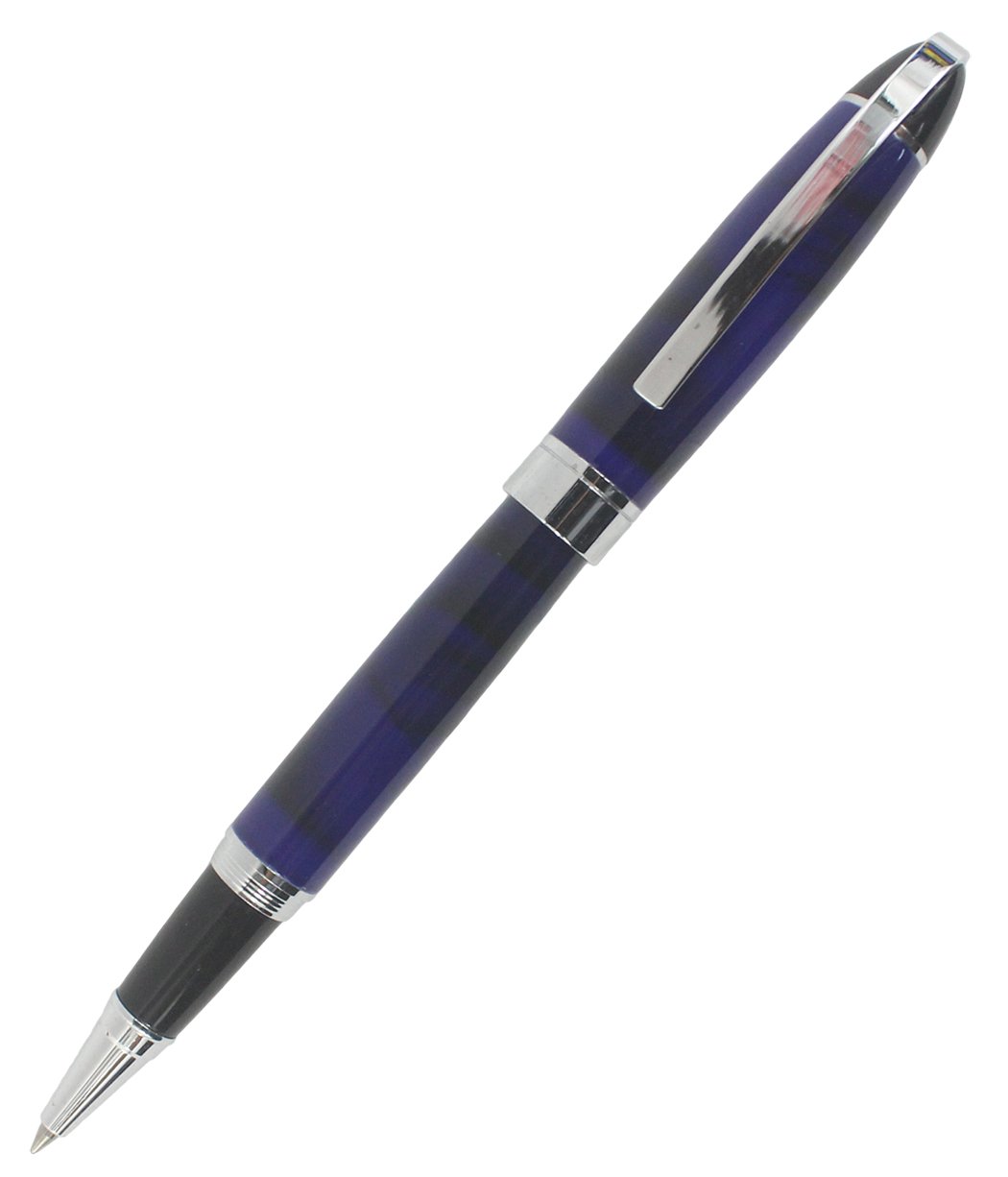 Abcsea Executive Rollerball Pen Fashion Marble Pattern Stainless Steel Clip - Blue