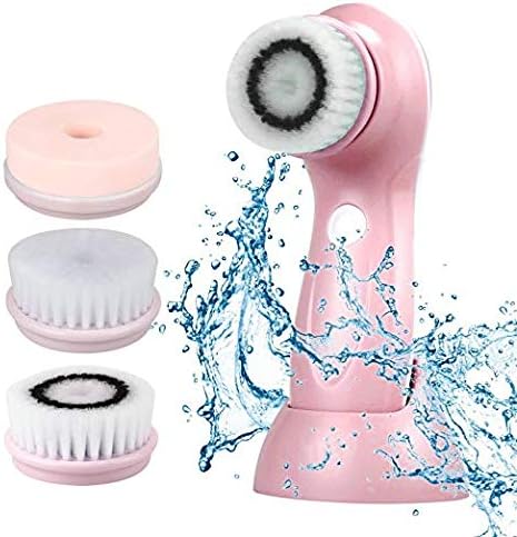 Facial Cleansing Brush,Waterproof Face Spin Brush with 3 Rotating Face Brush Heads for Deep Cleansing, Gentle Exfoliating, Removing Blackhead, Massaging