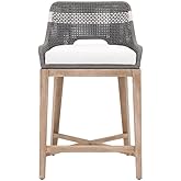 Star International Furniture Woven Tapestry 26" Fabric Counter Stool in Gray