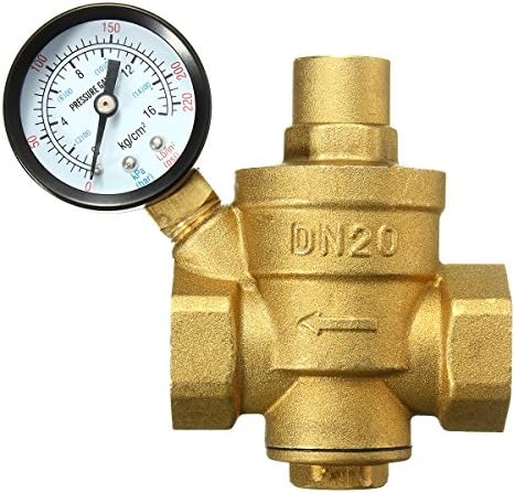 Werse DN20 3/4inch Bspp Brass Water Pressure Reducing Valve with Gauge Flow Adjustable