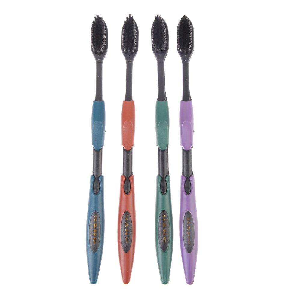Toothbrush,4 PCs Soft Bamboo Charcoal Nano Brush Oral Care Toothbrush by ttnight