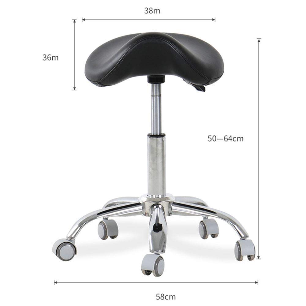 Hizljj マッサージチェアスツールチェアサドルスツールローリング人間工学に基づいた回転椅子 歯科医院用マッサージクリニックスパサロン調整可能な油圧スツール付きホイール B07tpsxwqn ブラック 日本未発売