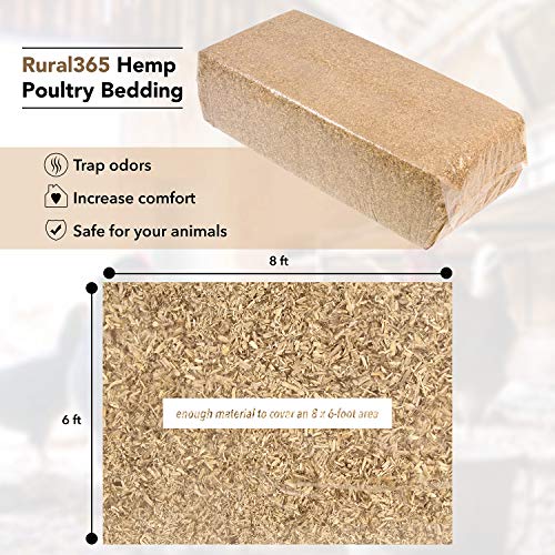 Rural365 Chicken Hemp Bedding 33lb Industrial Hemp Bale for Small