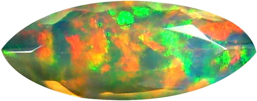 1.22 ct AAA+ Grade Gem Quality Marquise Cut (16 x 6 mm) Un-Heated Ethiopian Rainbow Opal Genuine & Mined from Earth Loose Gemstone