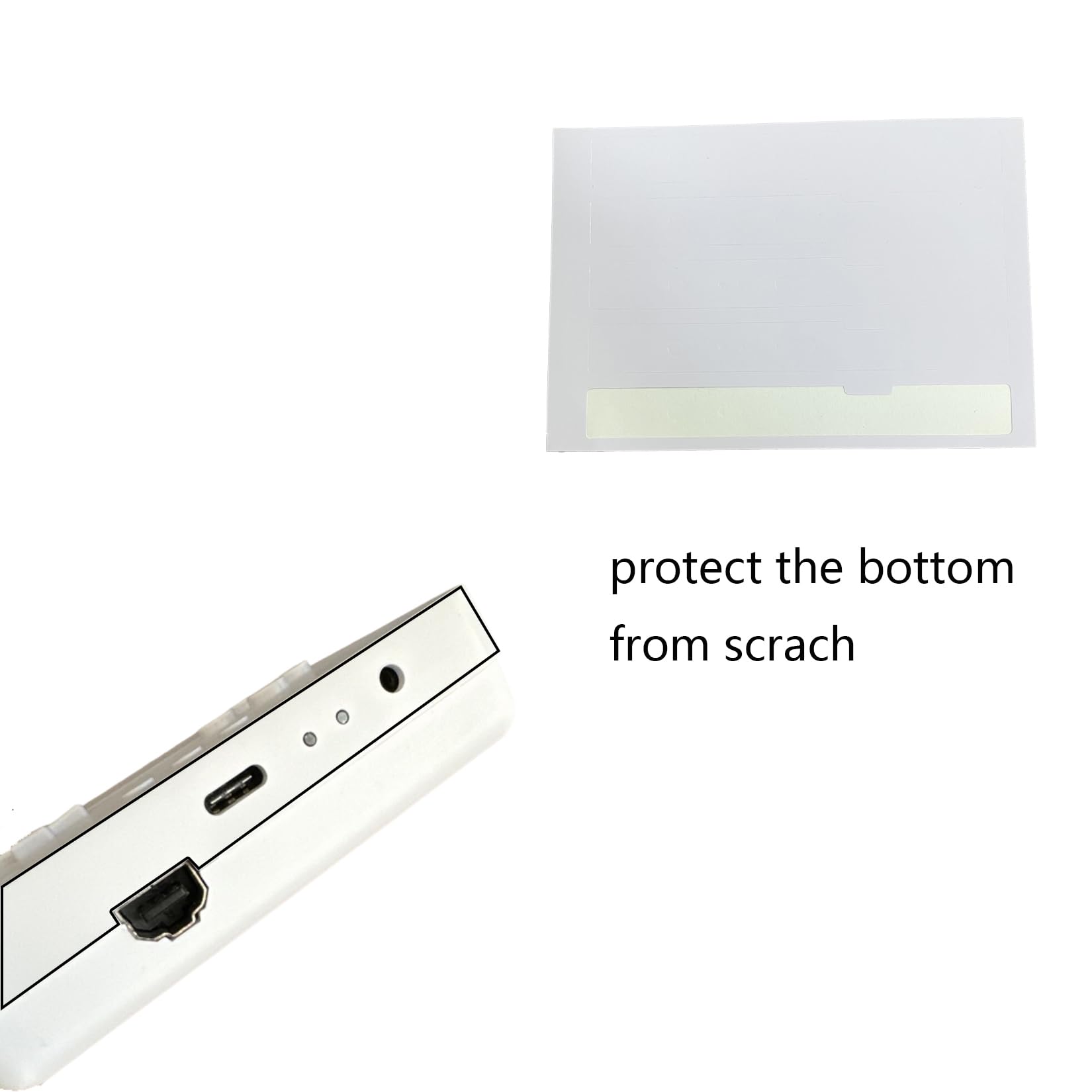 Anti Scratch Decal Compatible with Analogue Pocket, Bottom Protection Stickers, Holo Back Cartridge Area Protection Sticker, Pocket Handheld Game Console Sticker, White