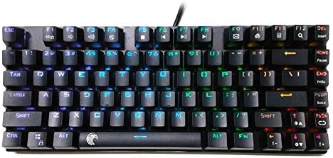 Z-88 RGB LED Backlit Mechanical Gaming Keyboard with 81 Keys Anti-Ghost keys, Blue Switches,Water-Resistant for Gamer ( Black)