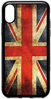 Iphone X 5.8Inch Case, Retro British England Flag Pattern Black Soft Rubber TPU Bumper Case, Customized Iphone10 5.8" UK Flag Case
