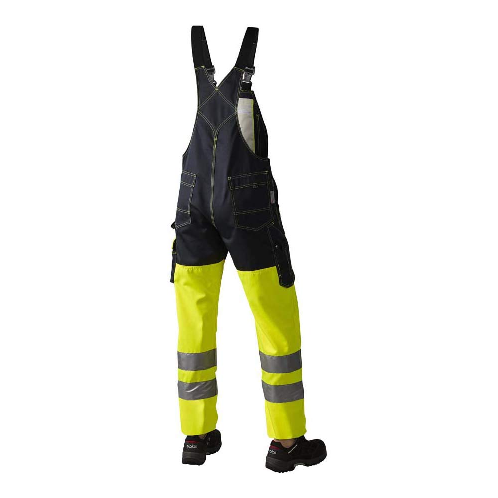 J.A.K. 1110785B088 Series 11107 70% Polyester/30% Cotton Overalls EN 20471, Class 2, Yellow/Navy, 50 L (35/35) Size - Image 3