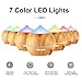 Mulcolor Essential Oil Diffuser, 250ml Aromatherapy Diffuser for Essential Oils, Aroma Oil Diffuser Humidifier, Ultrasonic Diffuser Wood Grain, Waterless Auto Shut Off, 7 Colors Light