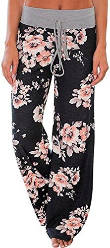 ZHENYUL Women's Comfy Casual Pajama Pants Casual Stretch Pants Drawstring Palazzo Lounge Pants Wide Leg for All Seasons