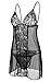BMAKA Petite Size Women Bridal Lingerie Robe Lace Nightwear Babydoll Sets of 3