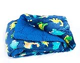Elegant Home Kids Soft & Warm Sherpa Baby Toddler Boy Sherpa Blanket Dark Blue Navy Dinosaurs Jurassic Park Printed Borrego Stroller or Toddler Bed Blanket Plush Throw 40X50# Dinosaur Navy