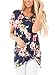 Dokotoo Womens Summer Casual Short Sleeve Floral Knot Blouse Tops and T-Shirts