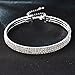 BESPMOSP Silver Plated Crystal Rhinestone Choker 3/4/5/8 Rows Women’s Diamond Collar Necklace Wedding Party (3 Row)