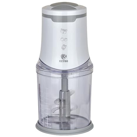 Zerkleinerer 550 Watt Universalzerkleinerer 2 Geschwindigkeitsstufen | Fleisch und für Obst und Gemüse Sechs Klingen 1000 ml 