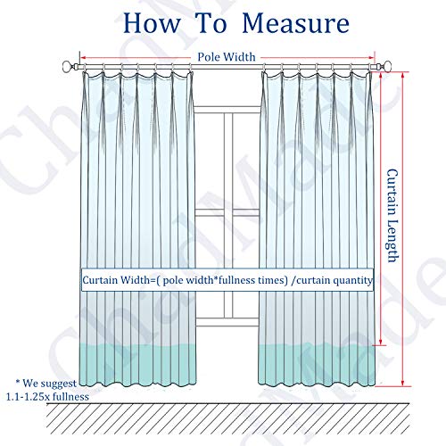 ChadMade Fire Resistant Flame Retardant Thermal Insulated Curtain Drapery Panel Pinch Pleat, Grayish White 52" W x 84" L for Home, Office, Hotel, School, Cinema and Hospital (1 Panel)
