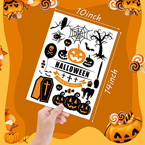 192PCS Halloween Window Clings, Halloween Window Stickers for Home Holiday Decor, 12sheets
