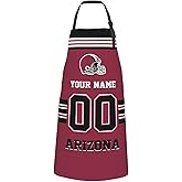 Midkepf Personalized Football Style Aprons, Custom Name and Number Kitchen Apron, Customized Aprons