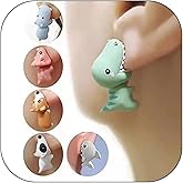 4/5/6Pairs Cute Animal Bite Earrings for Women Dinosaur Shark Earrings 3D Clay Earrings Animal Cartoon Biting Ears Stud Earrings Jewelry Gifts