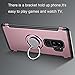 Xiaomi Pocophone F1 Case, QLOA 2 in 1 TPU+PC Double Protection Case Shockproof Cover with 360 Degree Rotating Ring for Xiaomi Pocophone F1 (2018 Release)-Rose Gold