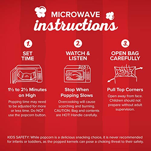 Orville Redenbacher's Light Butter Microwave Popcorn, 2.85 Ounce Classic Bag, 12-Count, Pack of 6