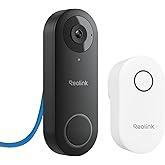 REOLINK Video Doorbell PoE Camera - 180° Diagonal, 2K IP Security Camera Outdoor with Chime, 2-Way Talk, Plug & Play, Secured