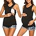Ekouaer Maternity Nursing Tank Top Women Maternity Tops Nursing for Breastfeeding Black L