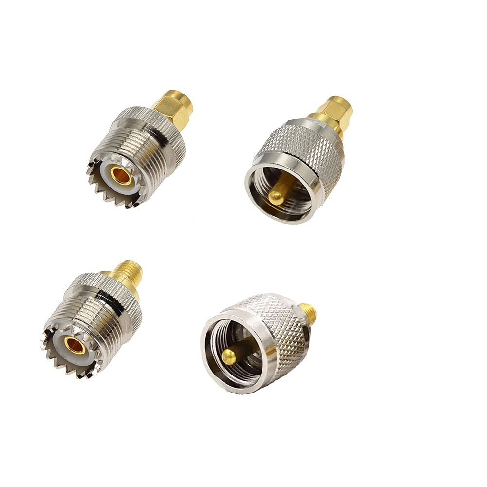 DollaTek 2Pcs RF coaxial RF PUHF to SMA connector PL259 SO239 to SMA male and female