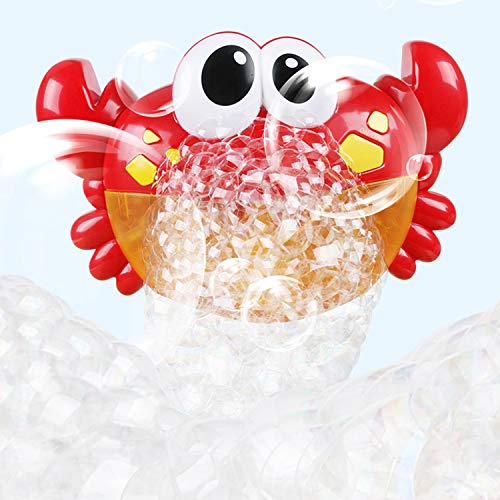 Gosear Bubble Machine, Bubble Blower, Bubble Maker Cute Funny Crab Shape Music Bubble Maker Machine Blower Toy with 12 Songs for Children Kids Baby Showers Bath Swimming Pool Bathtub