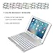 KVAGO iPad Keyboard Case Compatible with iPad 9.7 inch 2018/2017 F8S Hard Shell Case with 7 Colors Back-lit Wireless Keyboard for iPad 6th Gen,5th Gen -Silver