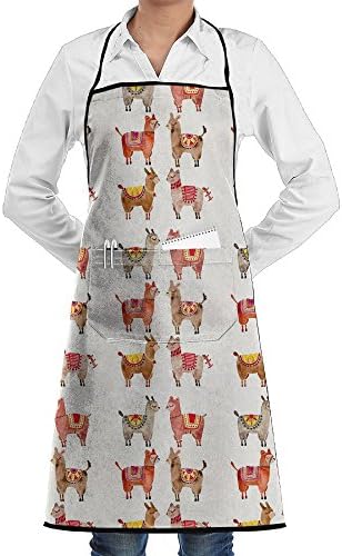 Alpacas Art Print Kitchen Apron Adjustable Apron For BBQ Barbecue Cooking Women's Men's Great Gift For Wife Ladies Men Boyfriend